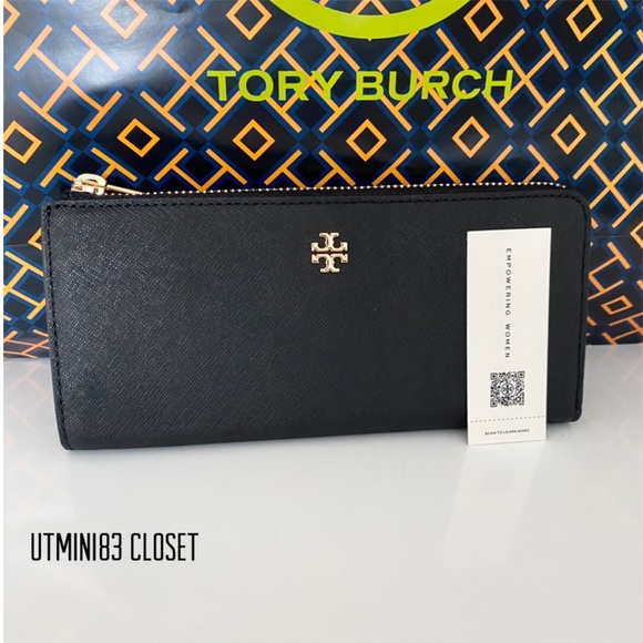 Tory Burch Handbags - 🤍🖤NEW🖤Tory Burch long zip wallet/black leather/full size